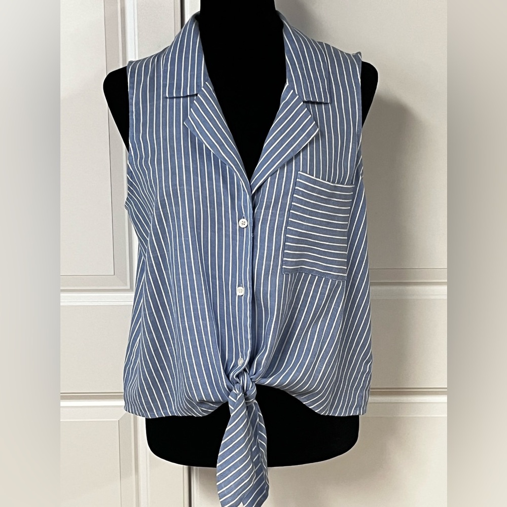 Lulus Button Down Tie Front Top - image 1